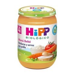 Potito Verduras y Arroz con Pollo 4M SinGluten Bio 190g HIPP